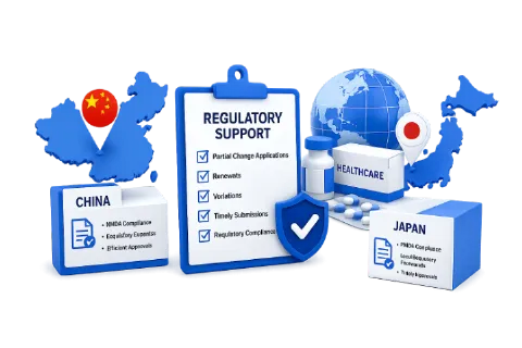 Comprehensive Regulatory Support Enabled Efficient Management of Partial Change Applications, Renewals, and Variations for a Global Healthcare Company Across China and Japan