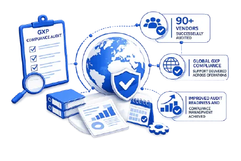 Supporting Global GxP Compliance Audits for Over 90 Vendors for a French Multinational Pharmaceutical Company