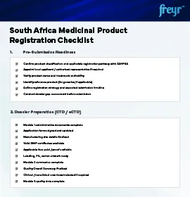South Africa Medicinal Product Registration Checklist