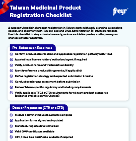 Taiwan Medicinal Product Registration Checklist